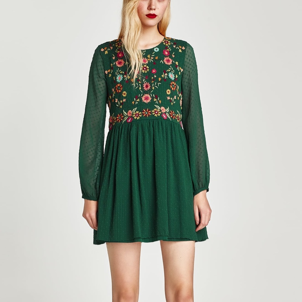NWT Zara Embroidered Dress